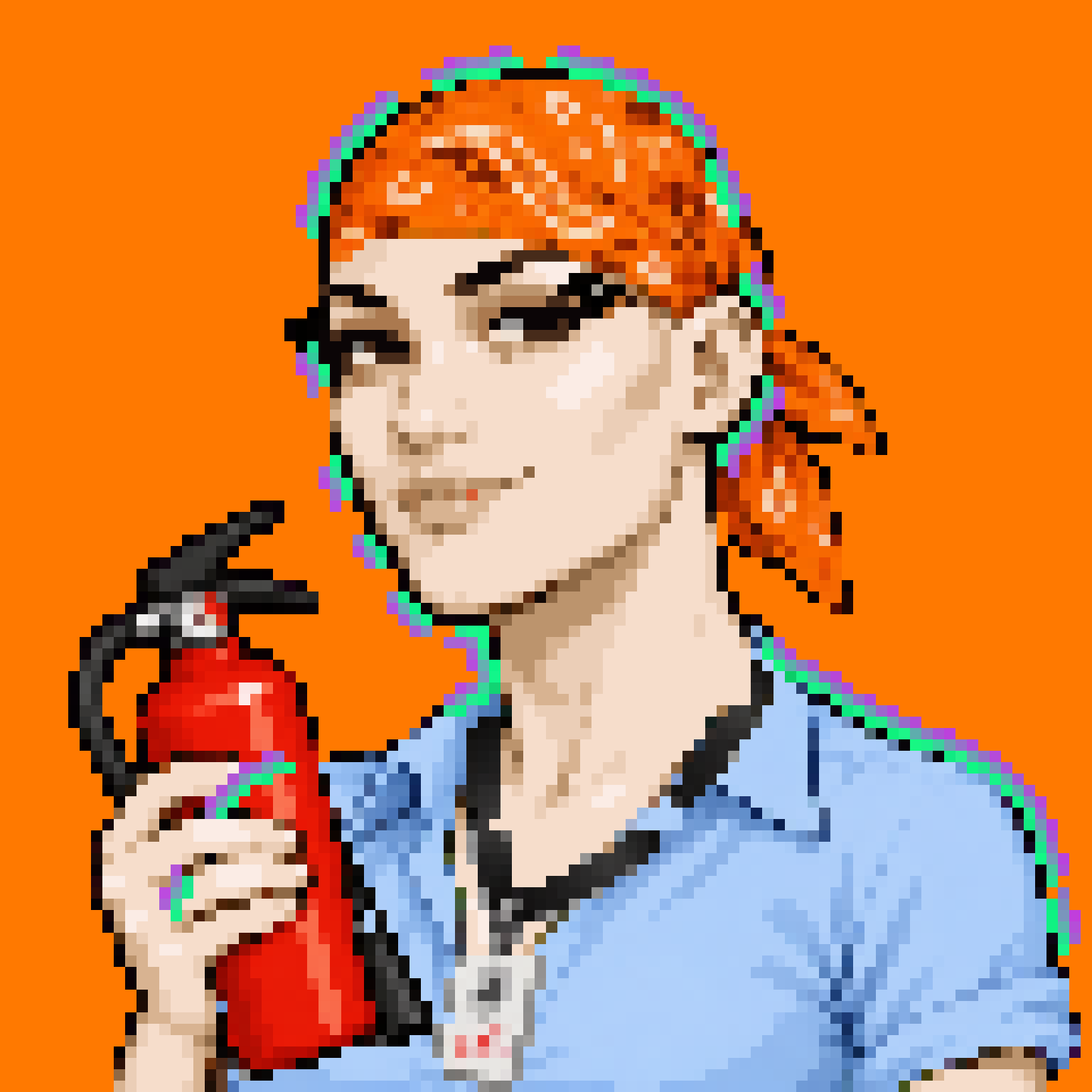 EX-EMPLOYEE 0001, Margo, a pixel portrait.