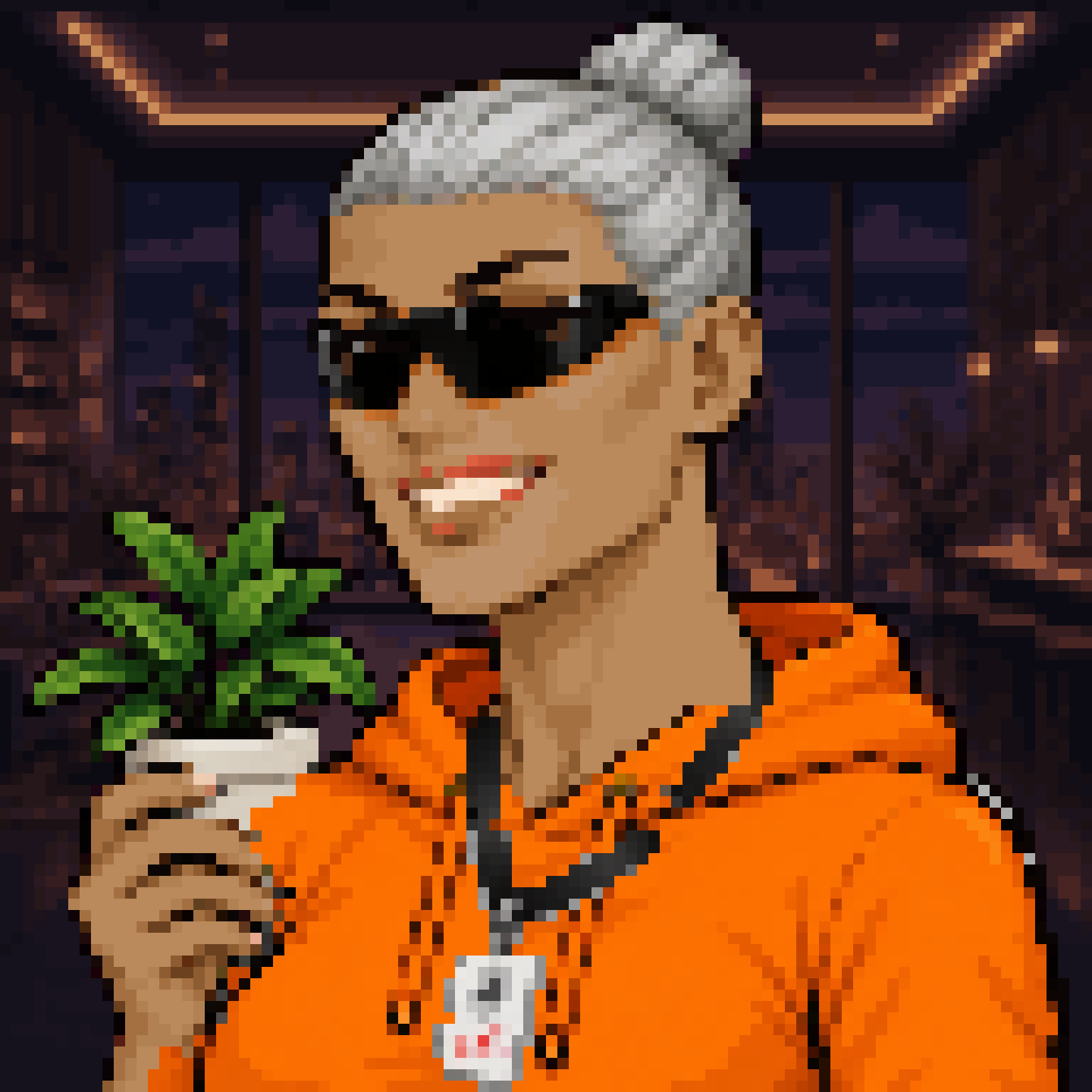 EX-EMPLOYEE 2048, Ines, a pixel portrait.