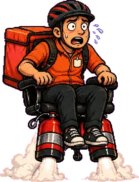 The delivery rider pilot.