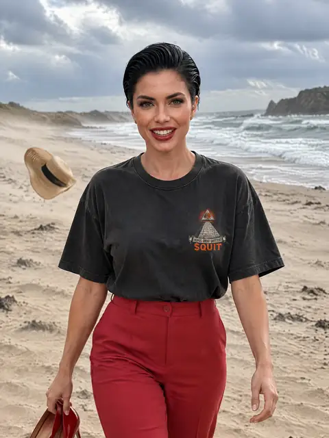 Victoria Vale, QUIT News wearing H01 Novus Ordo Quitters Tee.