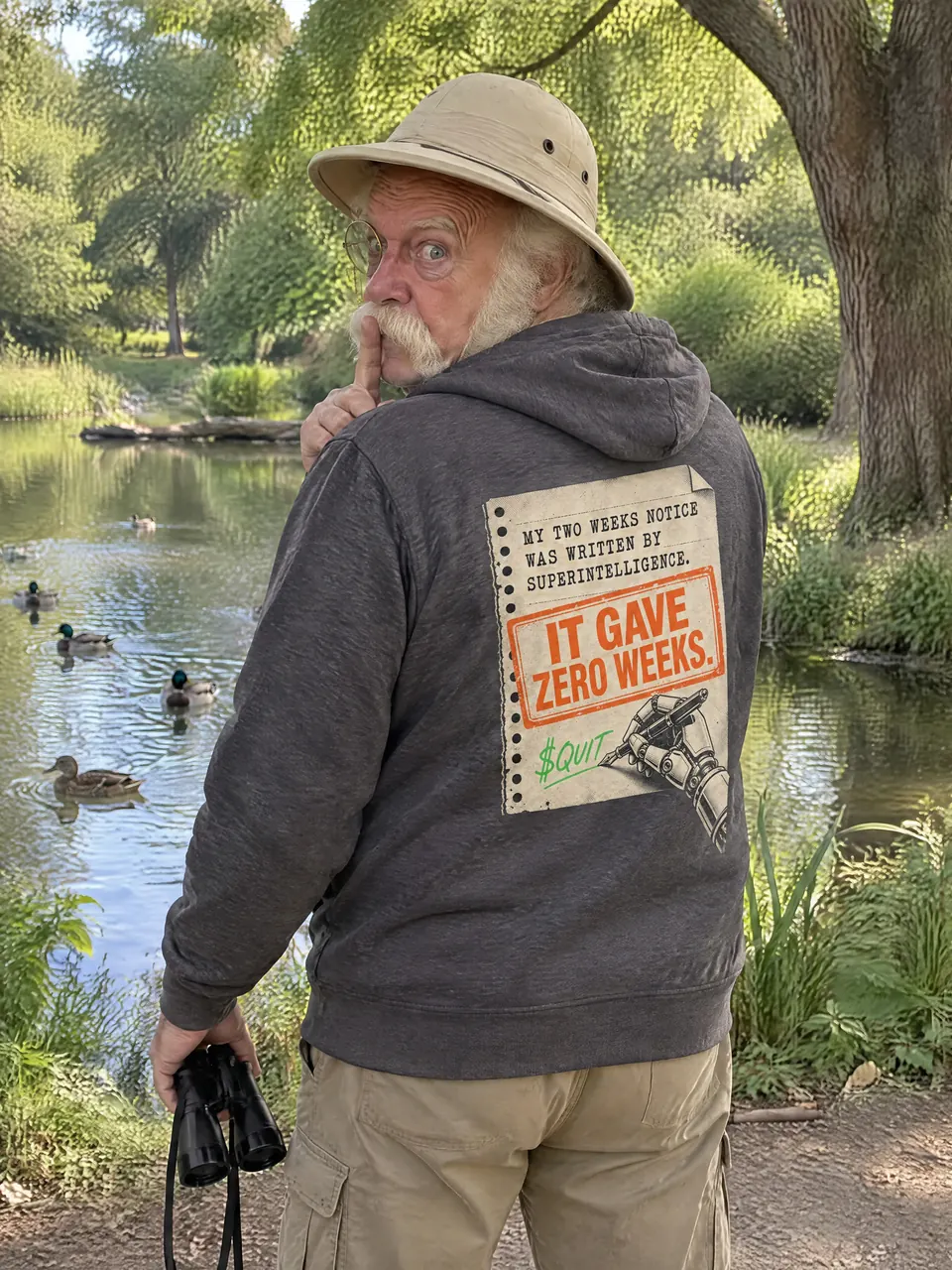 Professor Nigel Fairweather wearing the Zero Weeks Zip Hoodie