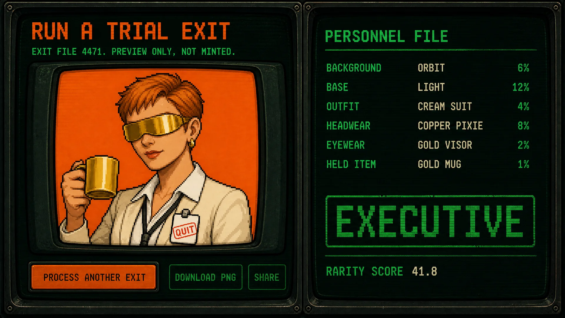 Run a Trial Exit seeded collection draw
