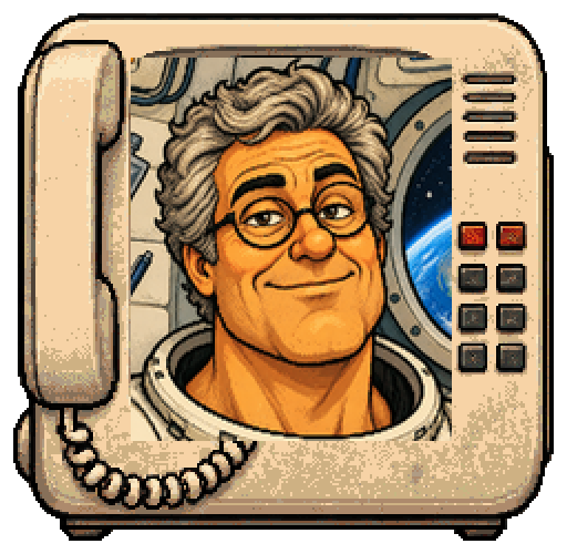 Commander Gary, the desk-phone portrait from the show.